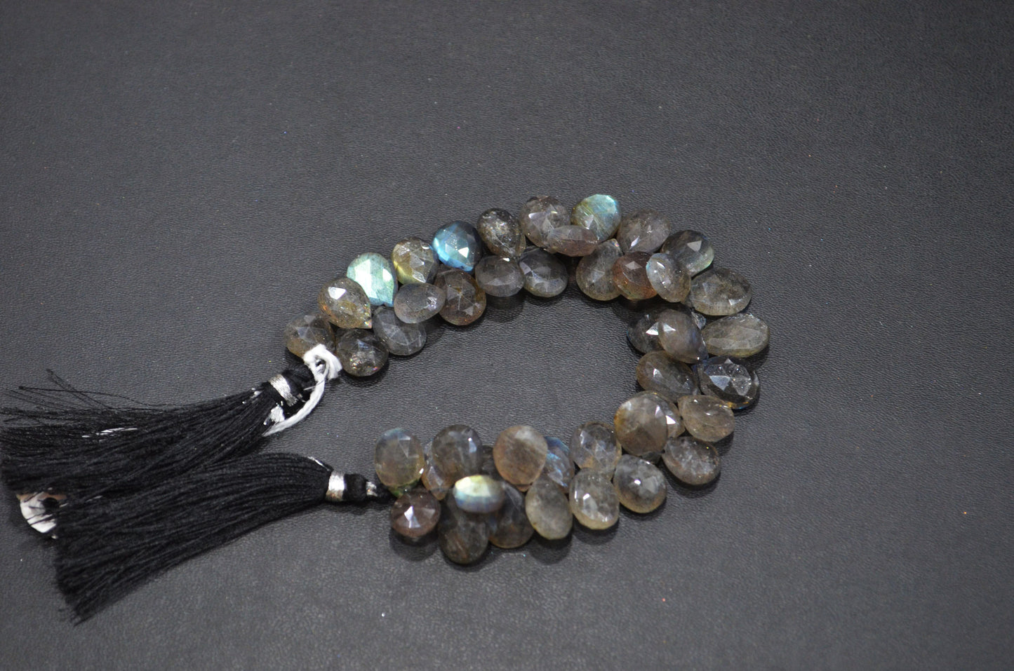 Labradorite Pear Shape Beads , 7 Inches , 9x11 - 10x15 mm , 32318