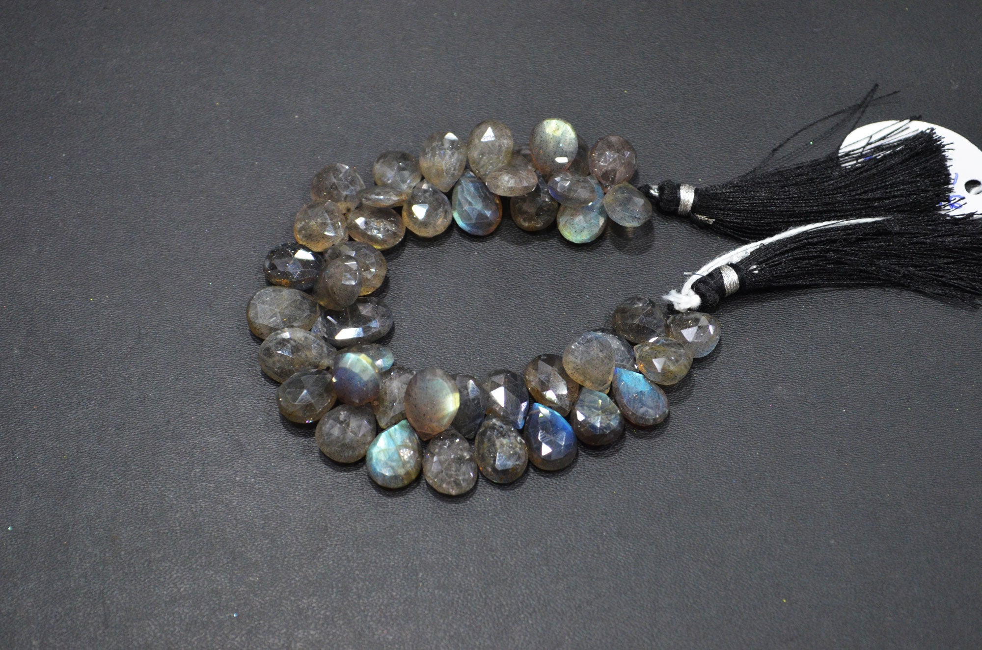 Labradorite Pear Shape Beads , 7 Inches , 9x11 - 10x15 mm , 32318