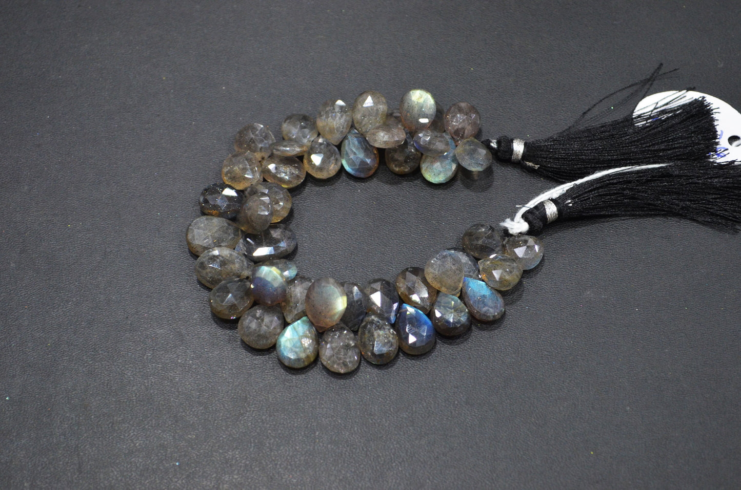 Labradorite Pear Shape Beads , 7 Inches , 9x11 - 10x15 mm , 32318