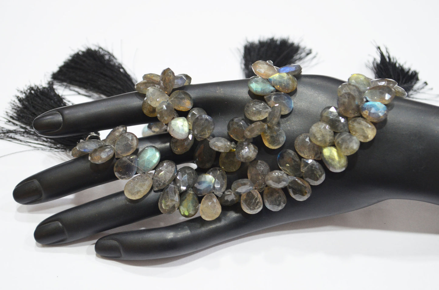 Labradorite Pear Shape Beads , Sold By Strand , 7 Inches , 8x11 - 9x13.50 mm , 32321