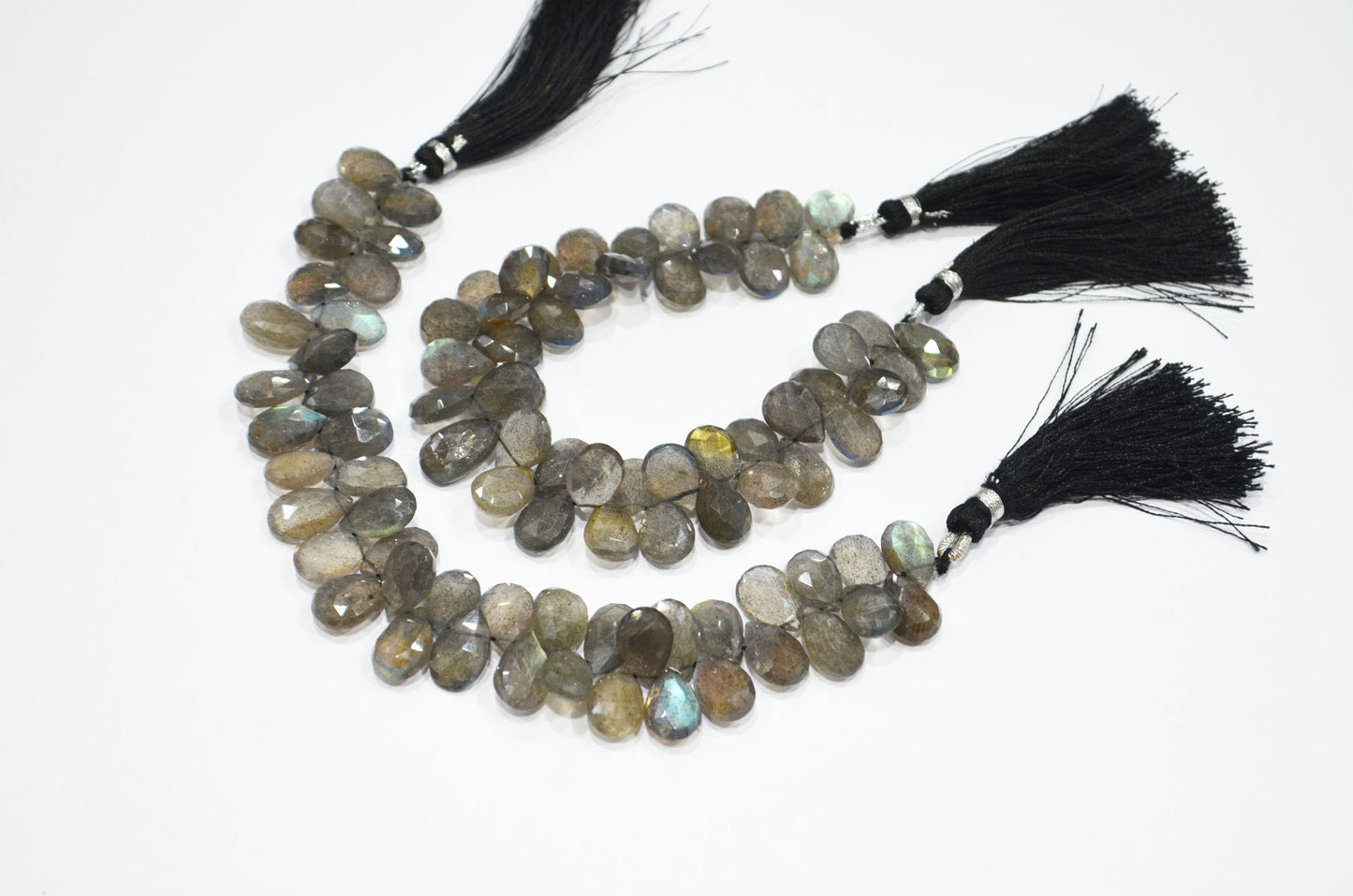 Labradorite Pear Shape Beads , Sold By Strand , 7 Inches , 8x11 - 9x13.50 mm , 32321