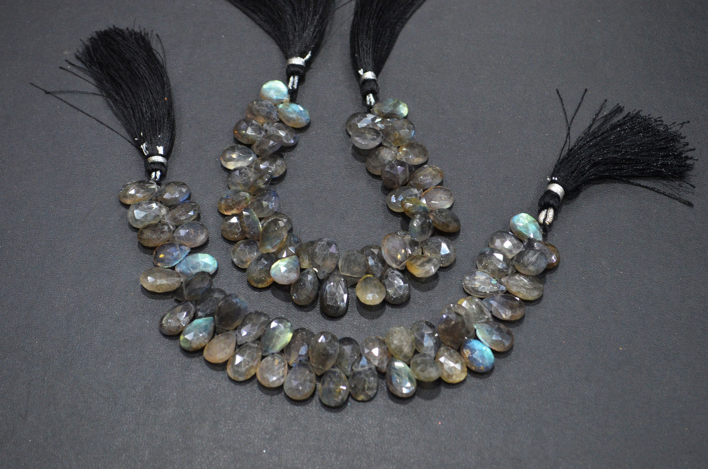 Labradorite Pear Shape Beads , Sold By Strand , 7 Inches , 8x11 - 9x13.50 mm , 32321
