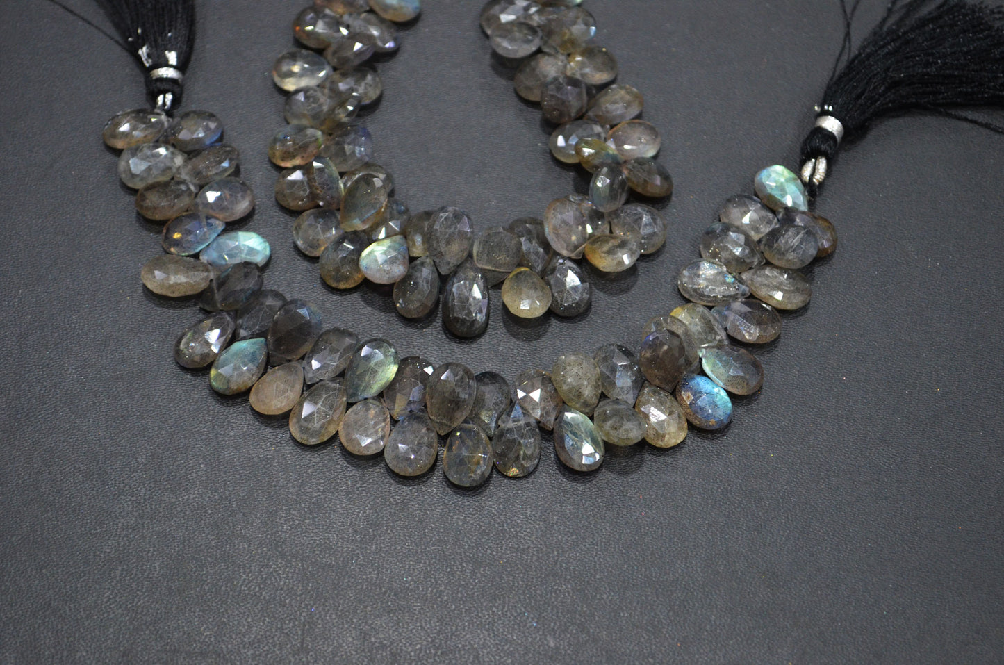 Labradorite Pear Shape Beads , Sold By Strand , 7 Inches , 8x11 - 9x13.50 mm , 32321
