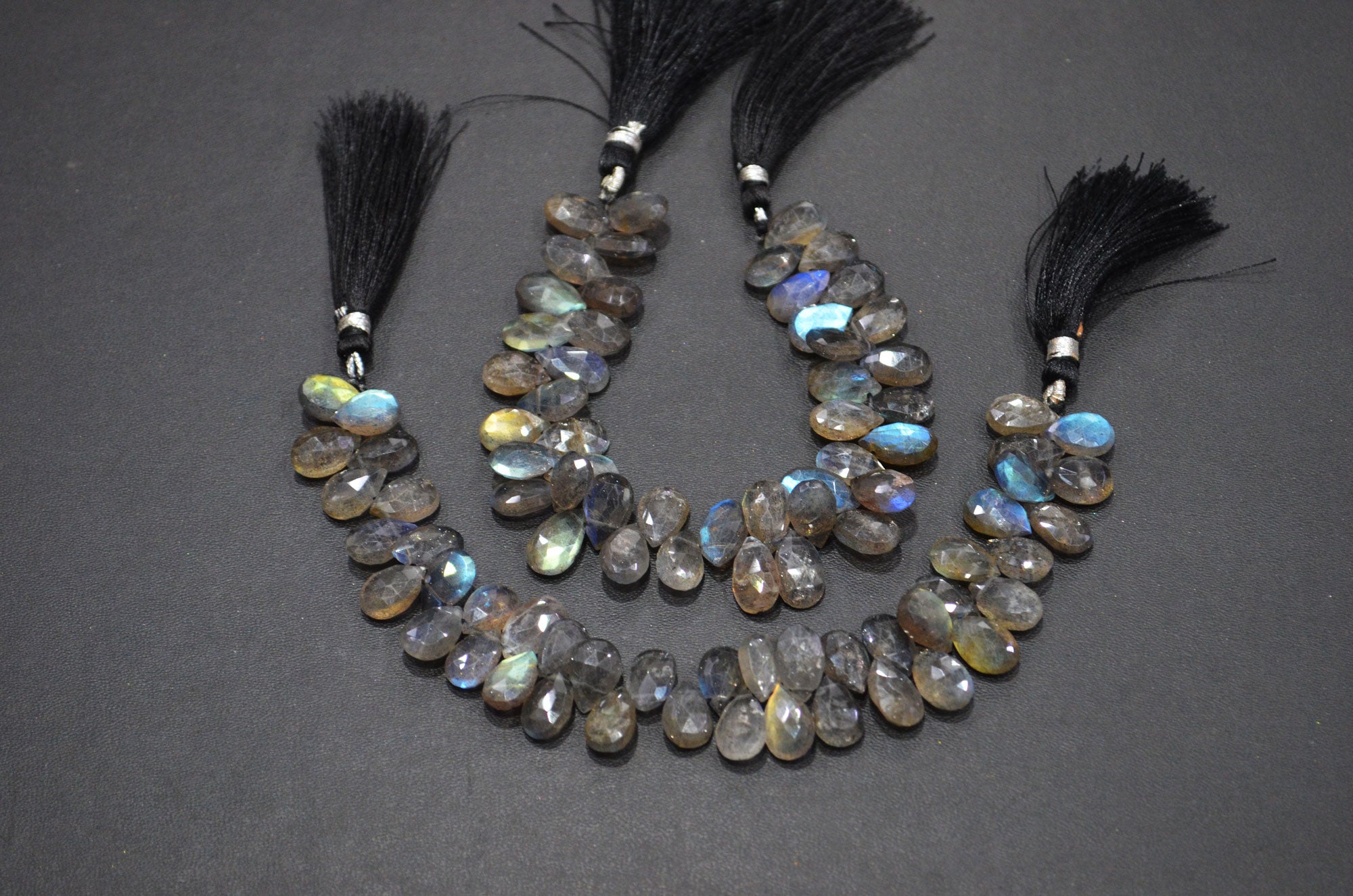 Labradorite Pear Shape Beads , Sold By Strand , 7 Inches , 7.50x11 - 8x12 mm , 32323