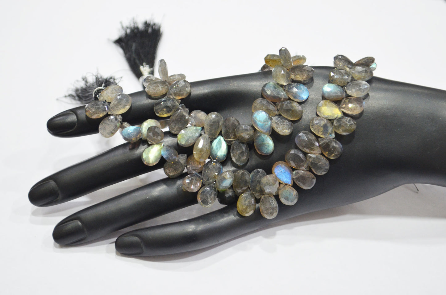 Labradorite Pear Shape Beads , Sold By Strand , 7 Inches , 7x9 - 7x12 mm , 32325