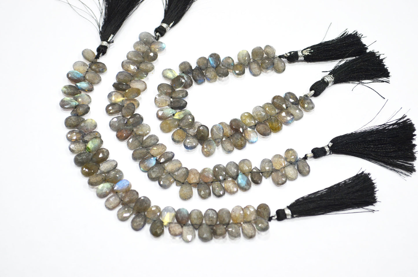 Labradorite Pear Shape Beads , Sold By Strand , 7 Inches , 7x9 - 7x12 mm , 32325