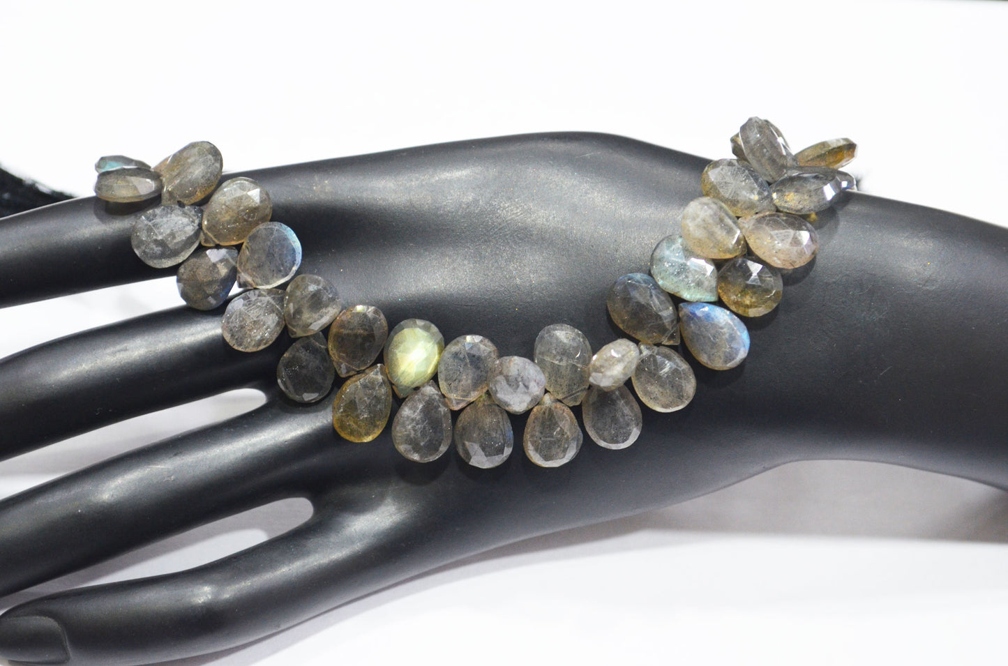Labradorite Pear Shape Beads , Sold By Strand , 7 Inches , 7x10 - 8x11 mm , 32327