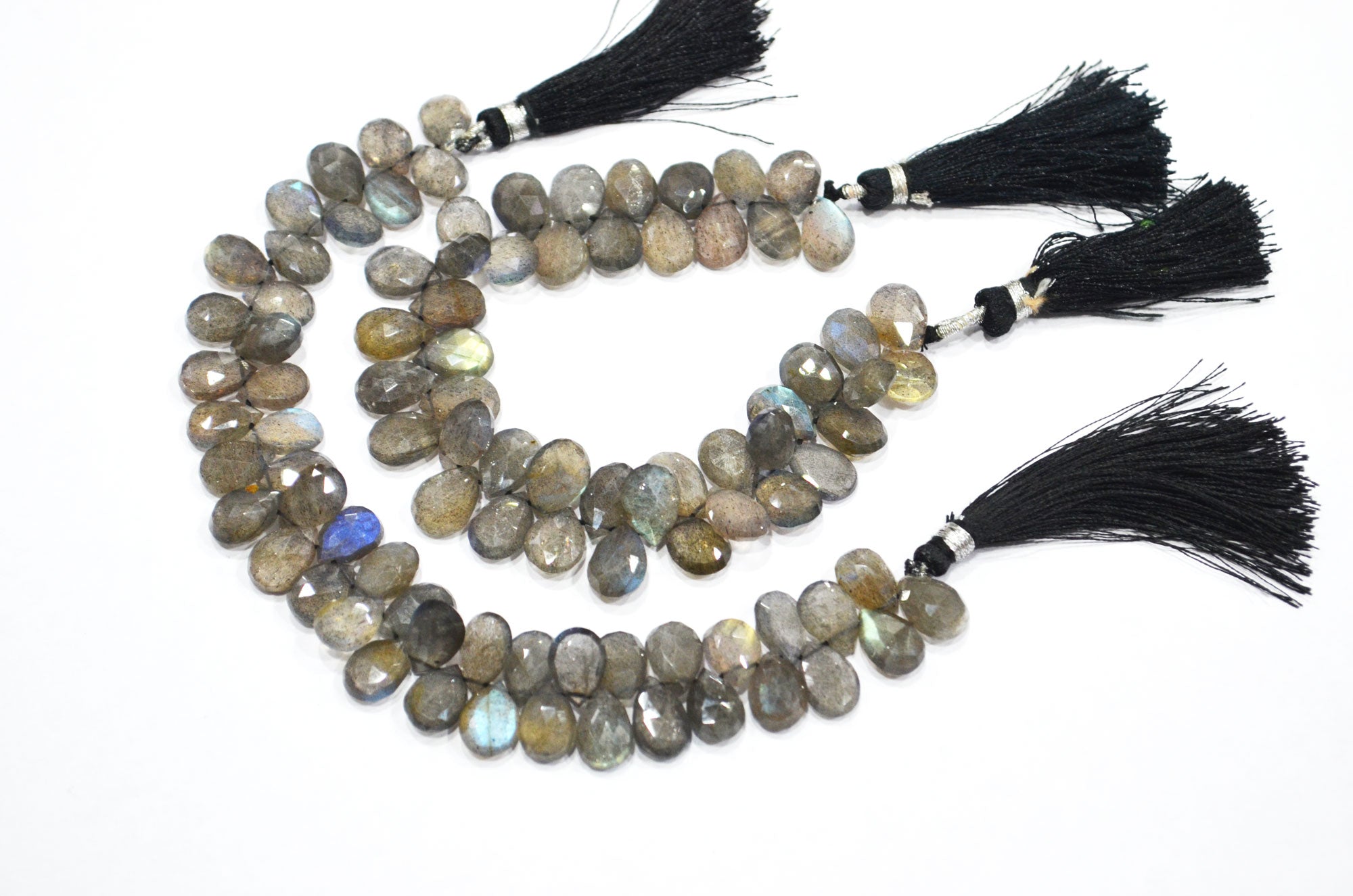 Labradorite Pear Shape Beads , Sold By Strand , 7 Inches , 7x10 - 8x11 mm , 32327