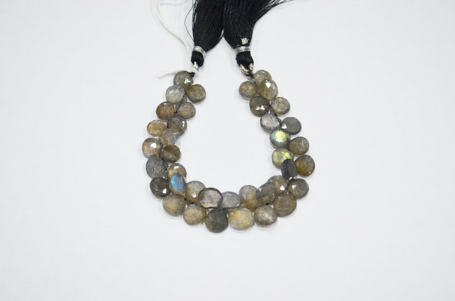Labradorite Heart Shape Beads , 6 Inches , 8x8 - 9x9 mm , 32329