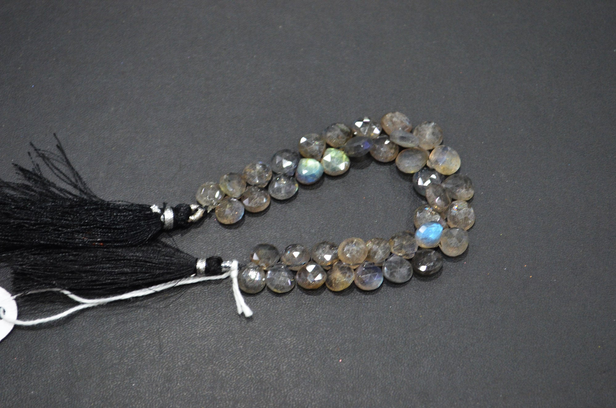 Labradorite Heart Shape Beads , 6 Inches , 8x8 - 9x9 mm , 32329