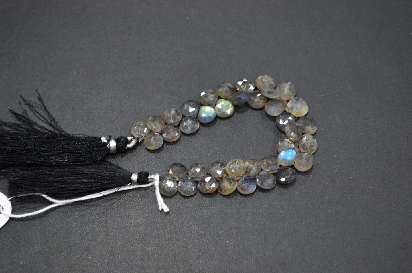 Labradorite Heart Shape Beads , 6 Inches , 8x8 - 9x9 mm , 32329