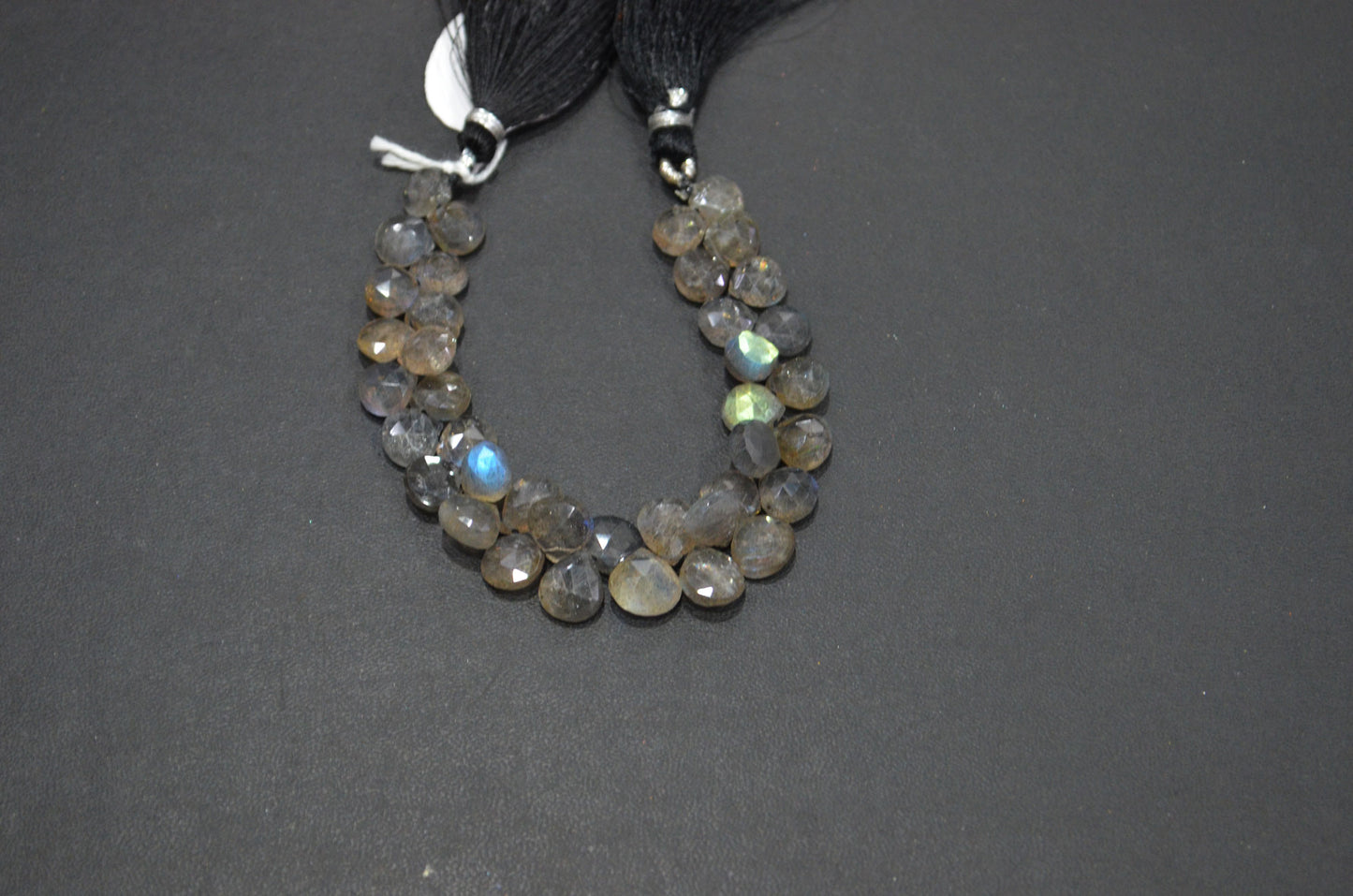 Labradorite Heart Shape Beads , 6 Inches , 8x8 - 9x9 mm , 32329