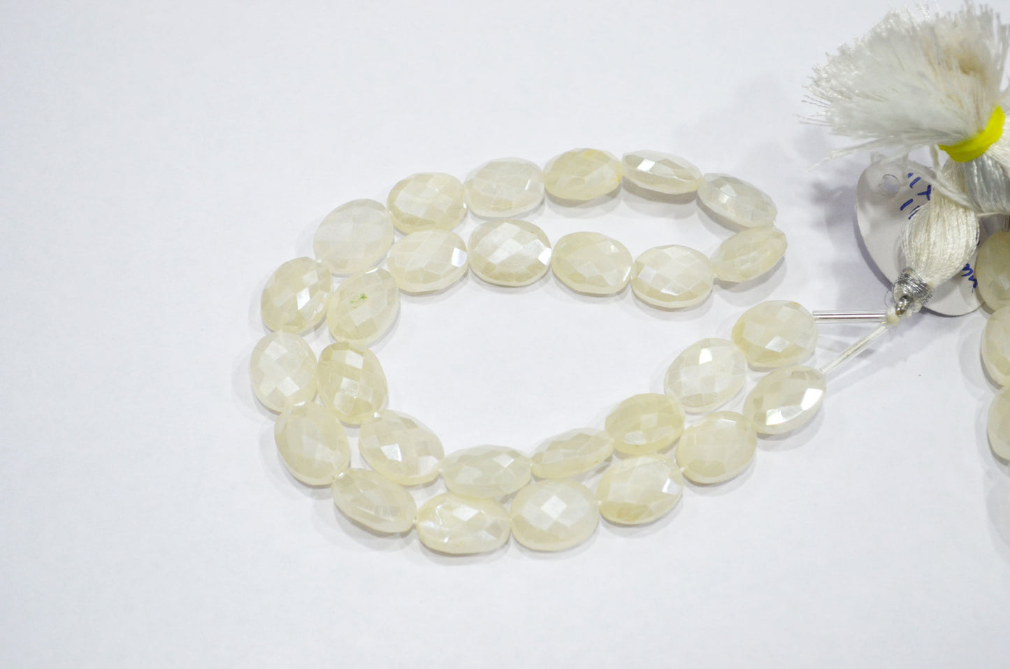 Mystic White Moonstone Oval Shape Beads , Sold By Strand , 16 Inches , 11x13 - 11x15 mm , 32335
