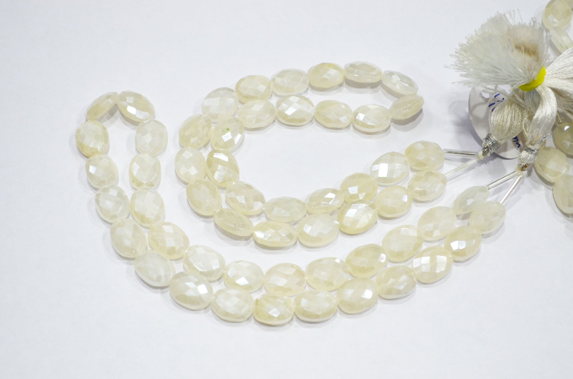 Mystic White Moonstone Oval Shape Beads , Sold By Strand , 16 Inches , 11x13 - 11x15 mm , 32335
