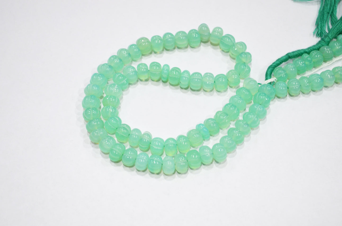 Chrysoprase Chalcedony Carved Melon Shape Beads , Sold By Strand , 8.50 mm , 16 Inches , 32345