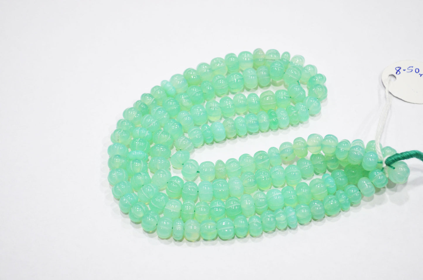 Chrysoprase Chalcedony Carved Melon Shape Beads , Sold By Strand , 8.50 mm , 16 Inches , 32345