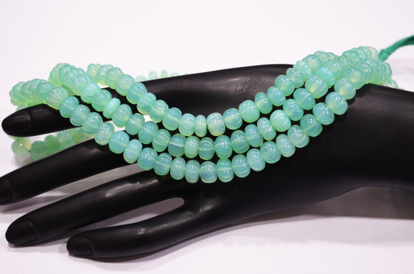 Chrysoprase Chalcedony Carved Melon Shape Beads , Sold By Strand , 8.50 mm , 16 Inches , 32345