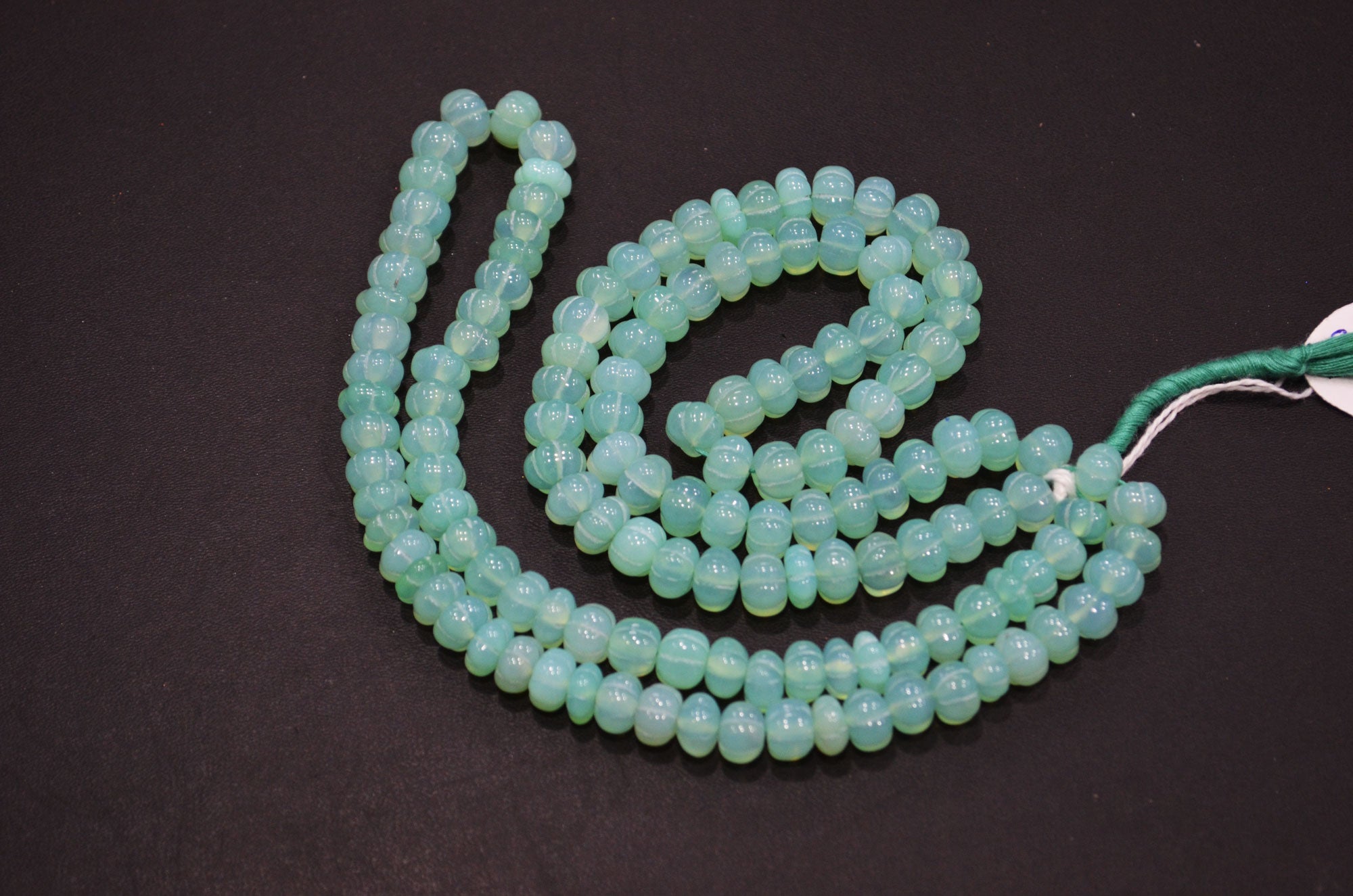 Chrysoprase Chalcedony Carved Melon Shape Beads , Sold By Strand , 8.50 mm , 16 Inches , 32345