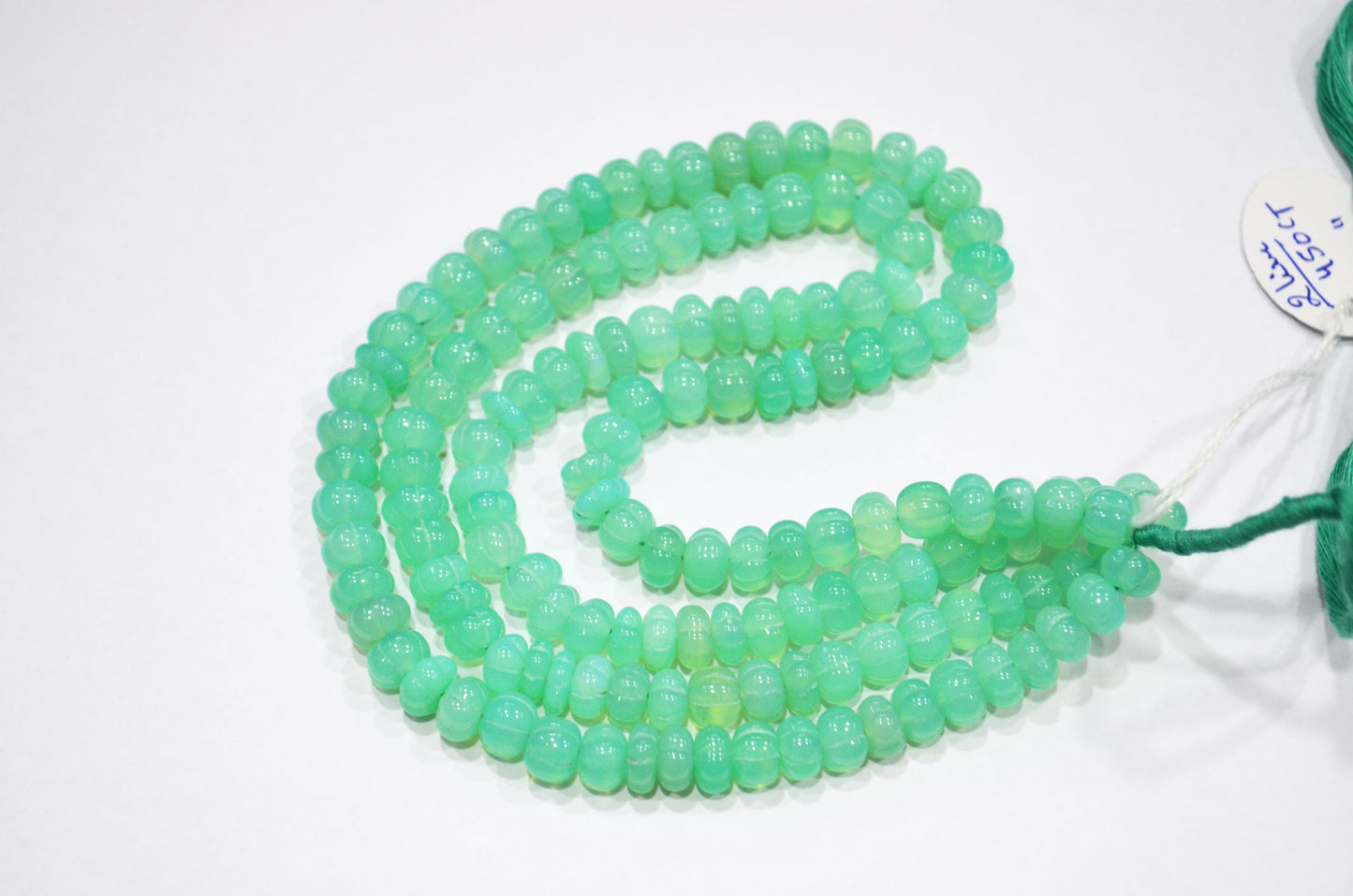 Chrysoprase Chalcedony Carved Melon Shape Beads , Sold By Strand , 8 - 8.50 mm , 16 Inches , 32350