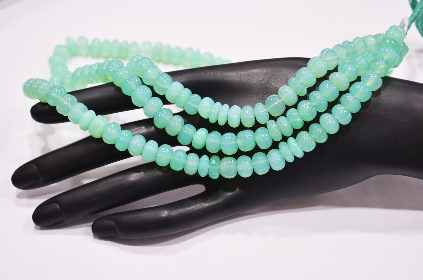 Chrysoprase Chalcedony Carved Melon Shape Beads , Sold By Strand , 8 - 8.50 mm , 16 Inches , 32350
