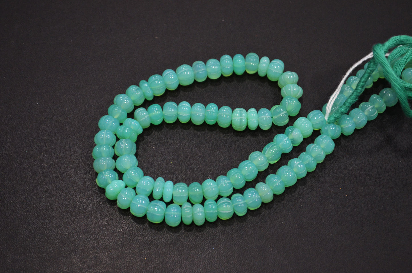 Chrysoprase Chalcedony Carved Melon Shape Beads , Sold By Strand , 8 - 8.50 mm , 16 Inches , 32350