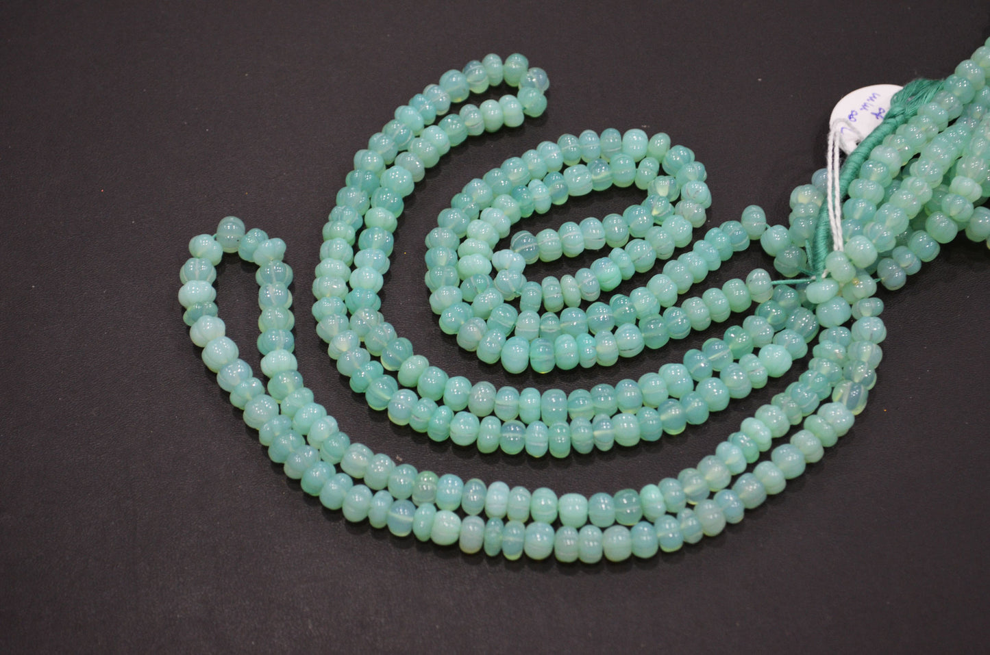 Chrysoprase Chalcedony Carved Melon Shape Beads , Sold By Strand , 7 - 7.50 mm , 16 Inches , 32351