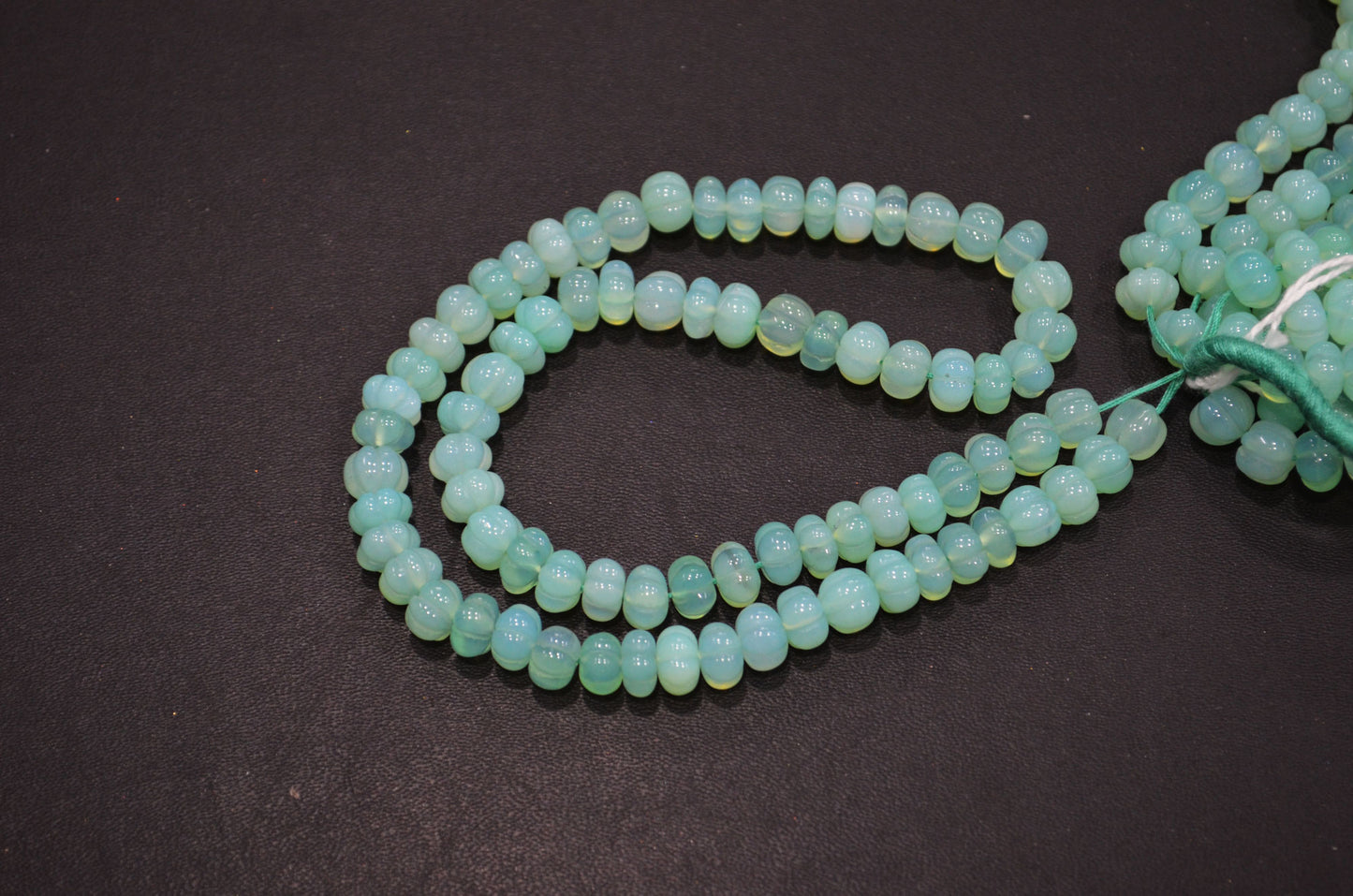 Chrysoprase Chalcedony Carved Melon Shape Beads , Sold By Strand , 7.50 mm , 16 Inches , 32356