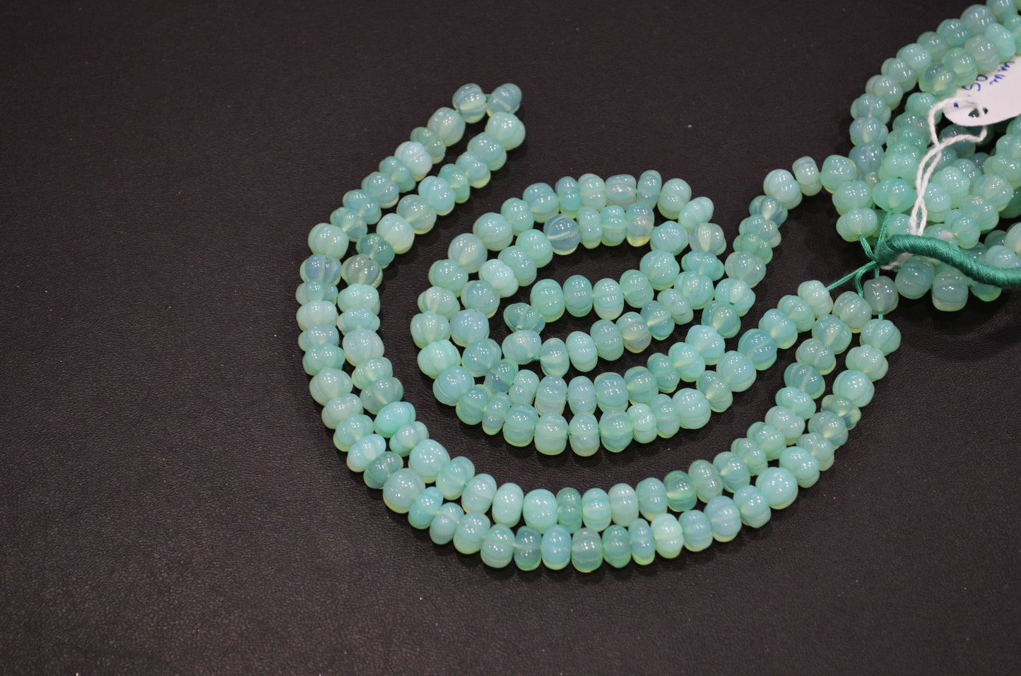 Chrysoprase Chalcedony Carved Melon Shape Beads , Sold By Strand , 7.50 mm , 16 Inches , 32356