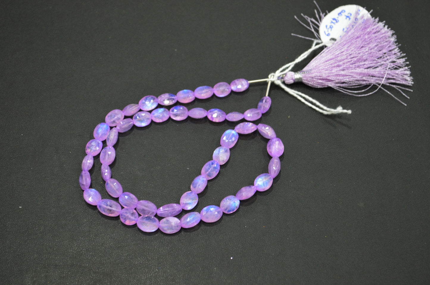Mystic Lavender Coated Rainbow Moonstone Oval Shape Beads , 16 Inches , 6.50x8 - 6.50x10 mm , 32359