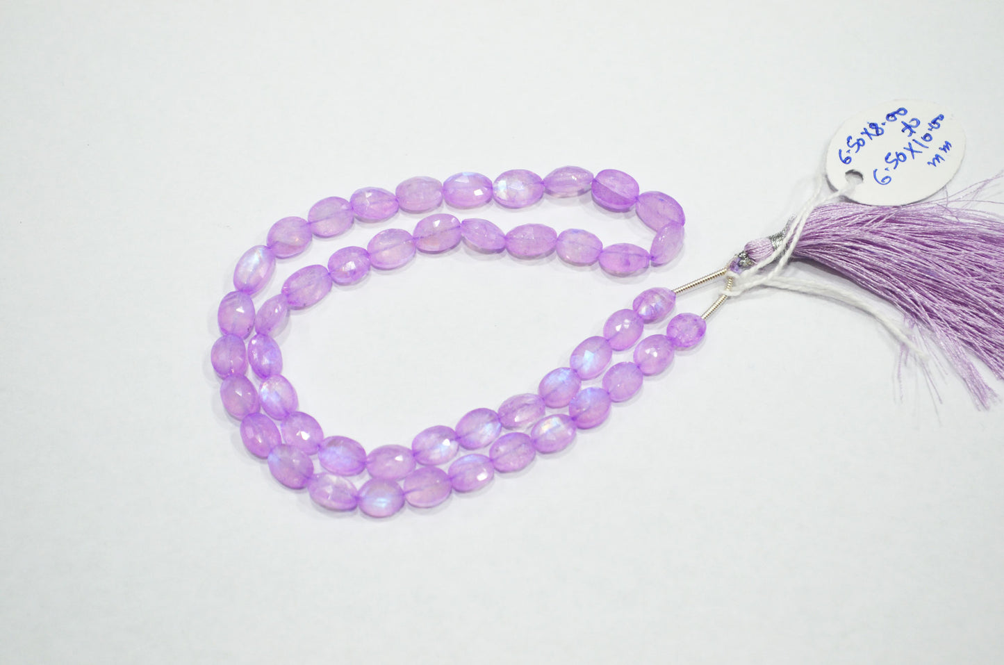 Mystic Lavender Coated Rainbow Moonstone Oval Shape Beads , 16 Inches , 6.50x8 - 6.50x10 mm , 32359