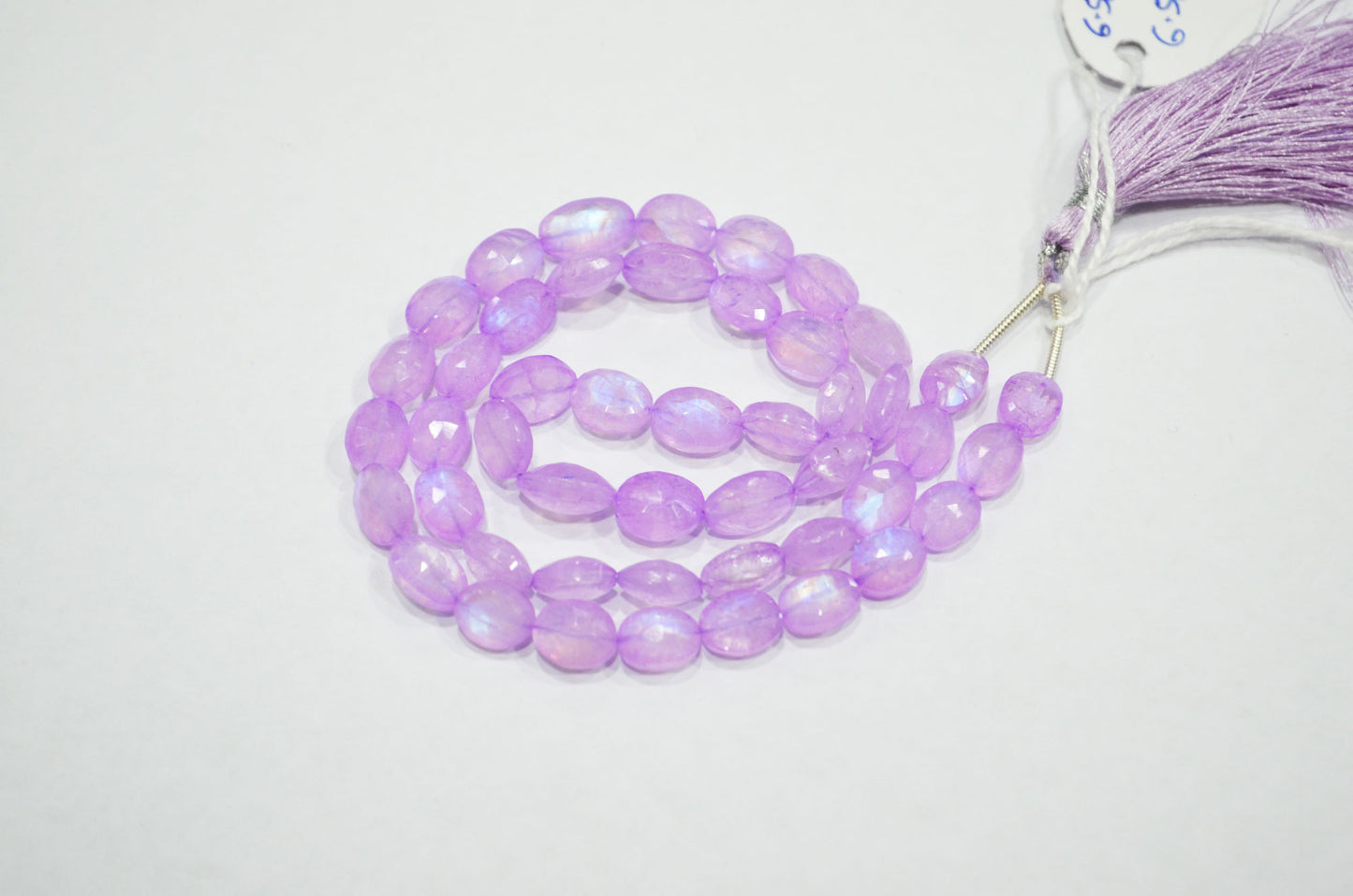 Mystic Lavender Coated Rainbow Moonstone Oval Shape Beads , 16 Inches , 6.50x8 - 6.50x10 mm , 32359