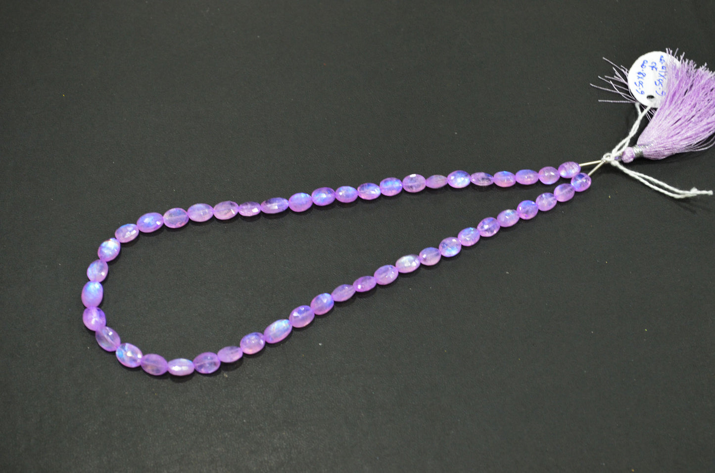 Mystic Lavender Coated Rainbow Moonstone Oval Shape Beads , 16 Inches , 6.50x8 - 6.50x10 mm , 32359