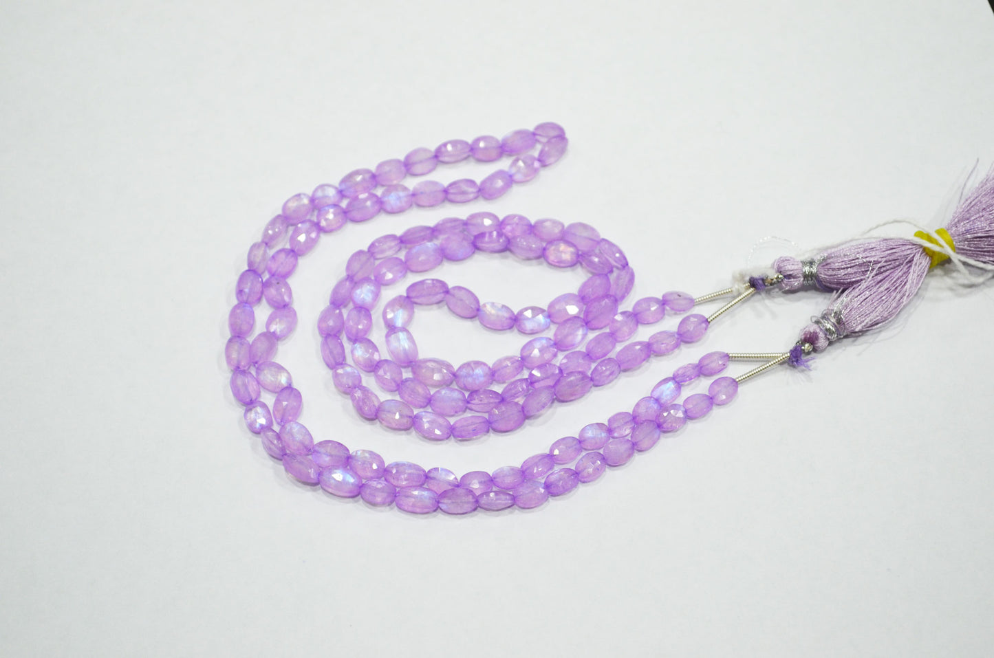 Mystic Lavender Coated Rainbow Moonstone Oval Shape Beads , Sold By Strand , 16 Inches , 4x6 - 5x7 mm , 32361
