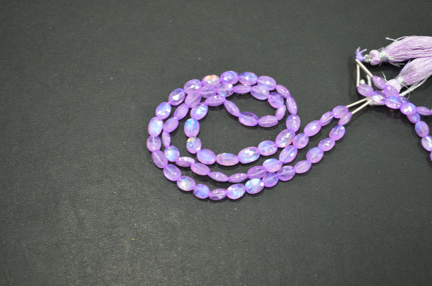 Mystic Lavender Coated Rainbow Moonstone Oval Shape Beads , Sold By Strand , 16 Inches , 4x6 - 5x7 mm , 32361