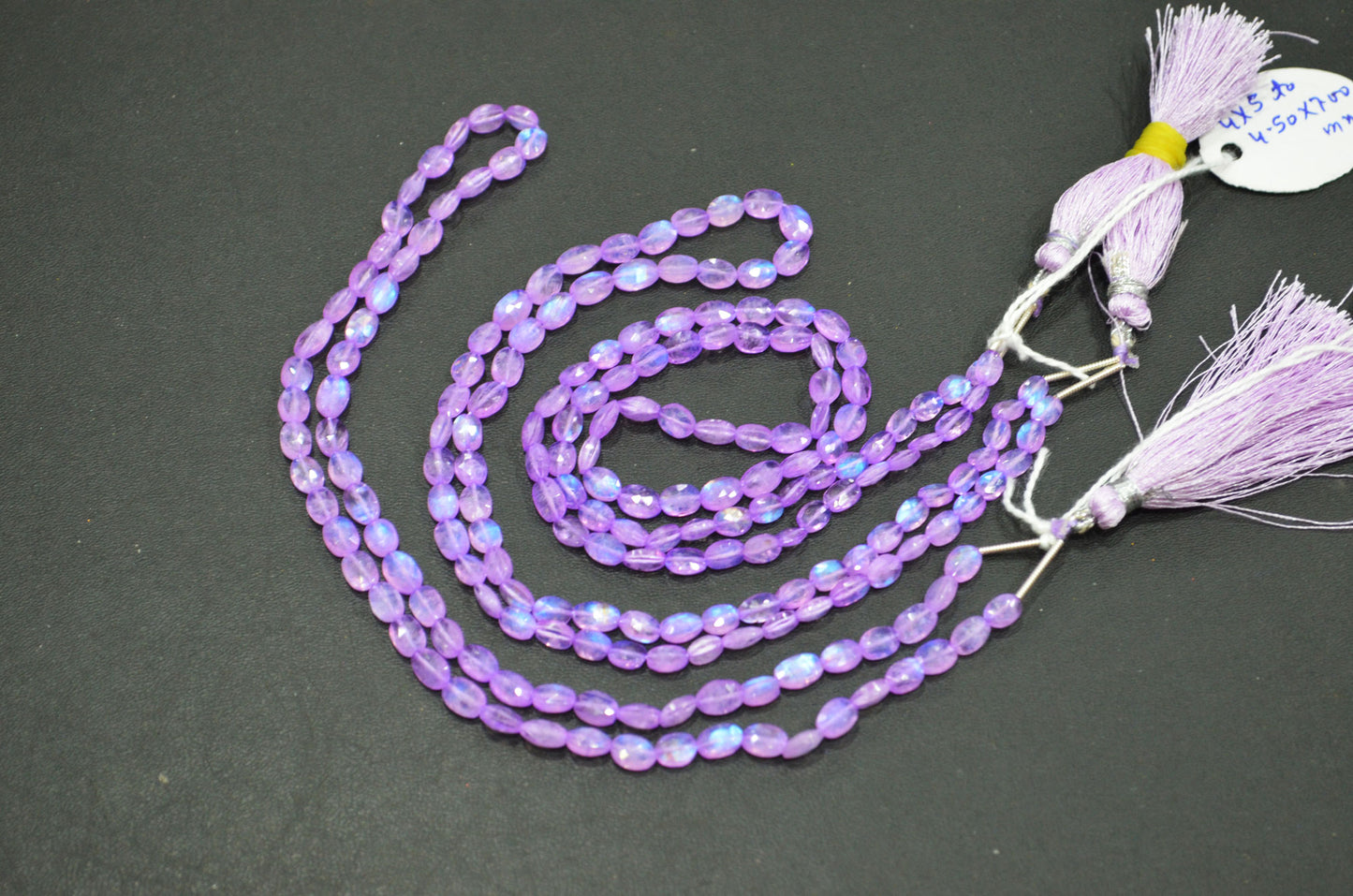 Mystic Lavender Coated Rainbow Moonstone Oval Shape Beads , Sold By Strand , 16 Inches , 4x5 - 4.50x7 mm , 32362