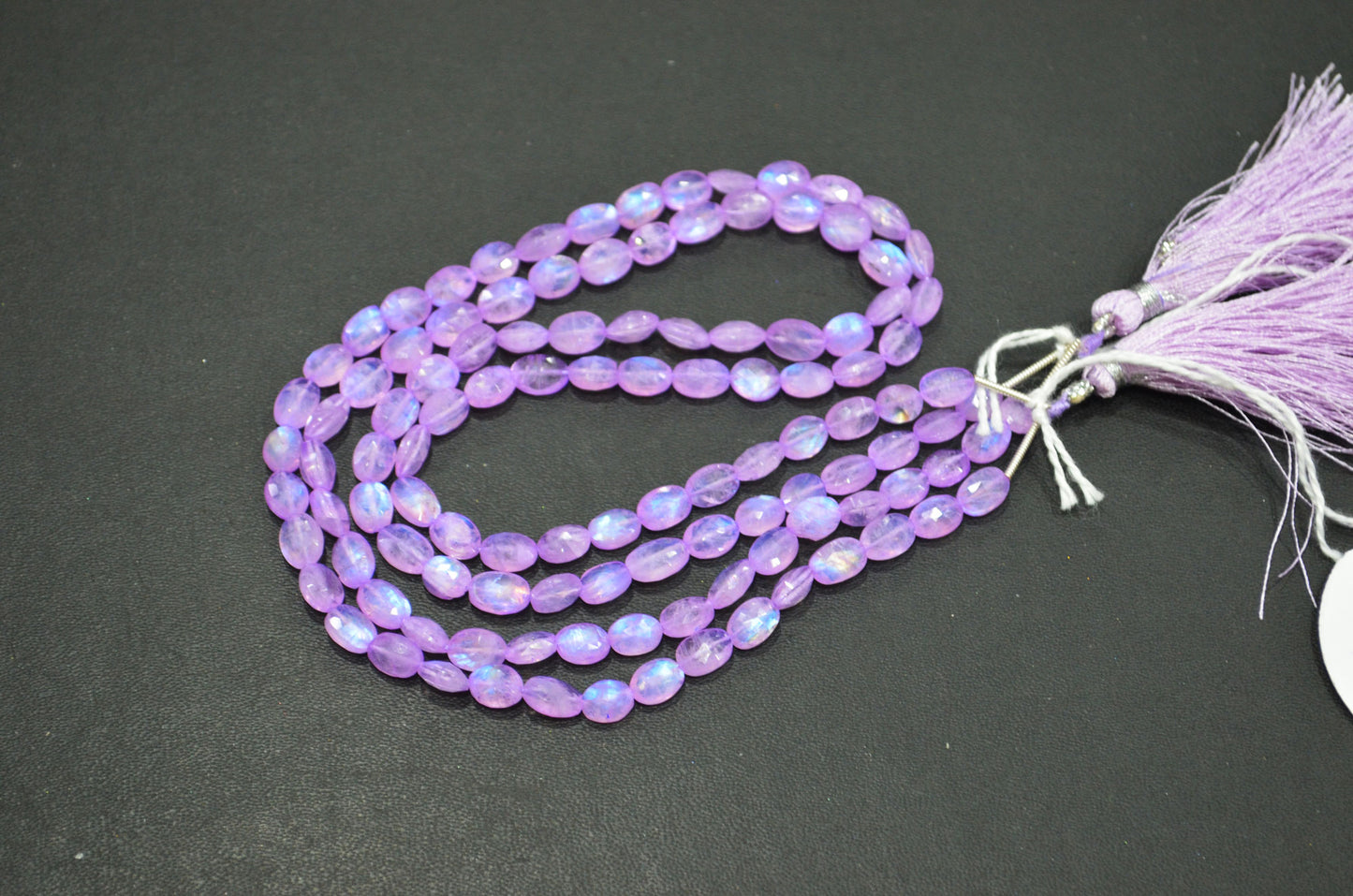 Mystic Lavender Coated Rainbow Moonstone Oval Shape Beads , Sold By Strand , 16 Inches , 5x6.50 - 6x8 mm , 32363