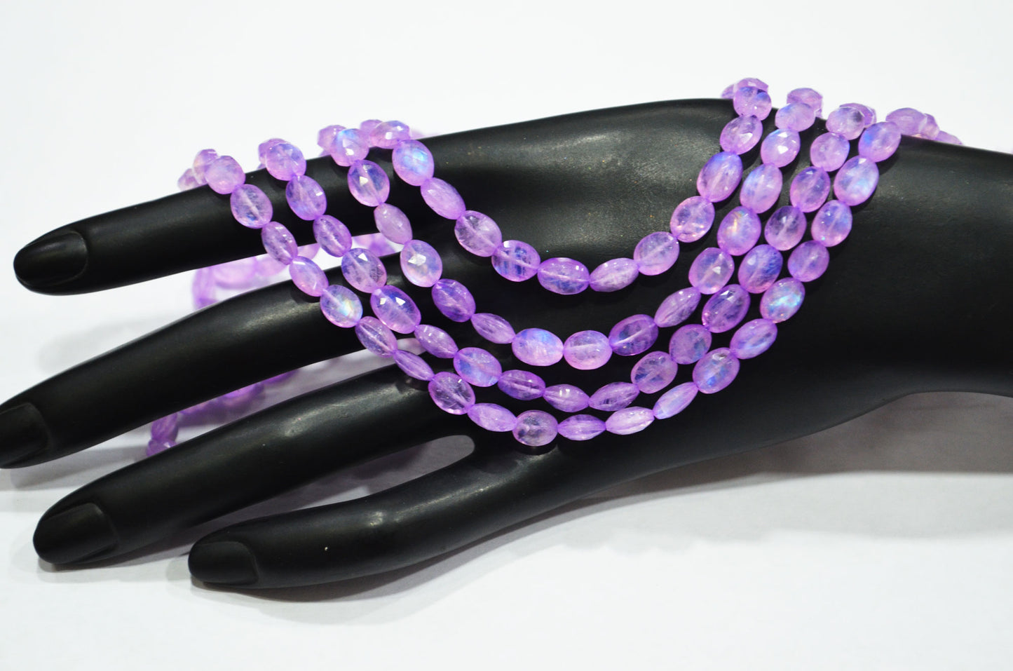 Mystic Lavender Coated Rainbow Moonstone Oval Shape Beads , Sold By Strand , 16 Inches , 5.50x7 - 6x9 mm , 32364