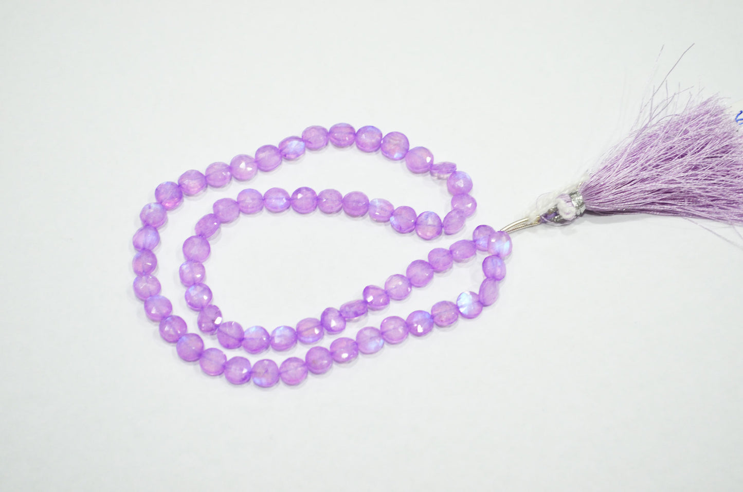 Mystic Lavender Coated Rainbow Moonstone Coin Shape Beads , 16 Inches , 6.50 mm , 32367