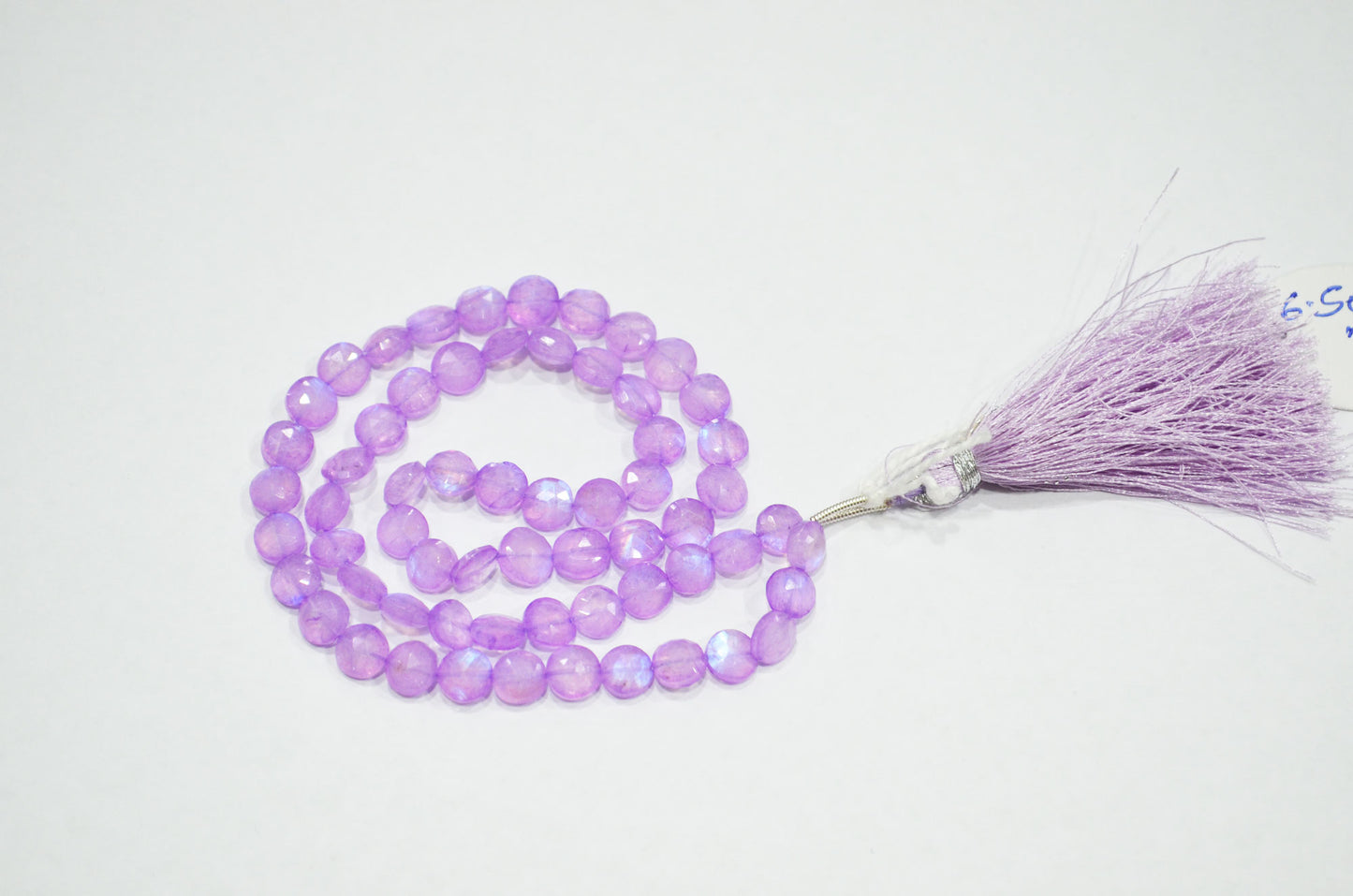 Mystic Lavender Coated Rainbow Moonstone Coin Shape Beads , 16 Inches , 6.50 mm , 32367