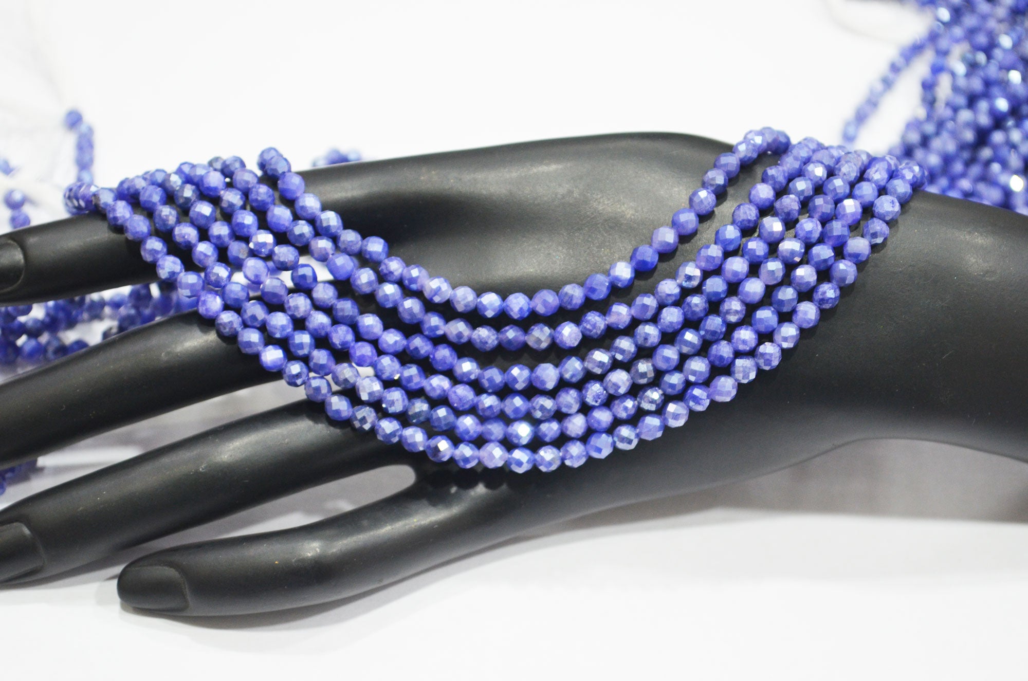 Sapphire Colored Moonstone Round Shape Beads , Sold By Strand , 16 Inches , 4 mm , 32383