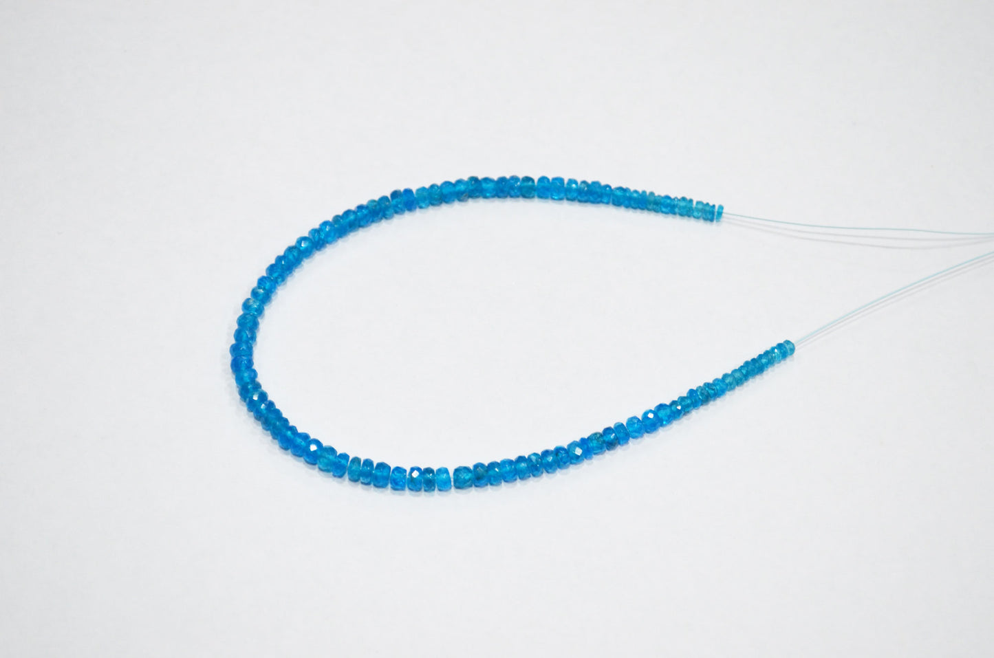 Neon Apatite Faceted Rondelle Shape Beads , 8.50 Inches , 3 - 4 mm , 32386