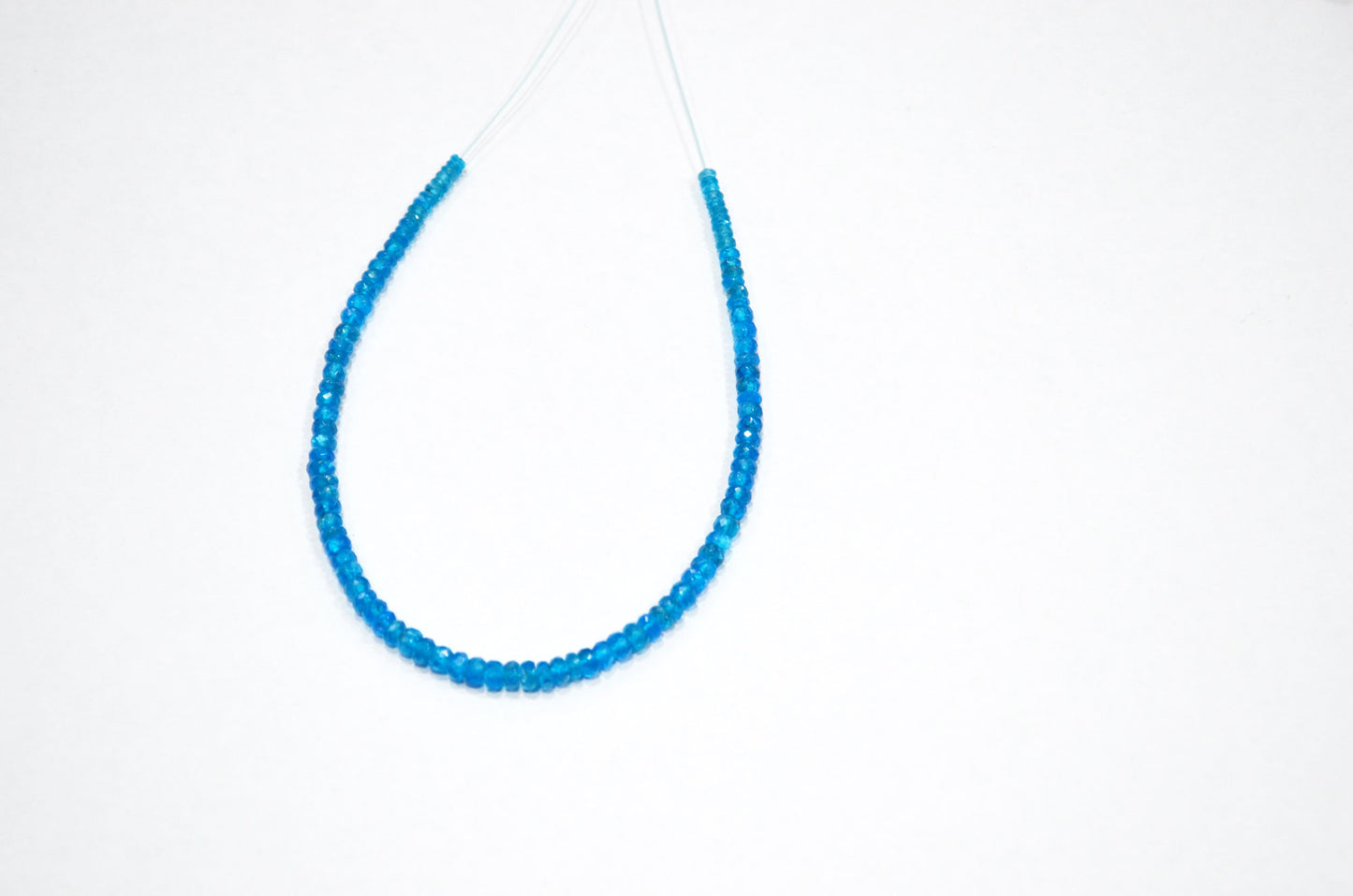 Neon Apatite Faceted Rondelle Shape Beads , 8.50 Inches , 3 - 4 mm , 32386
