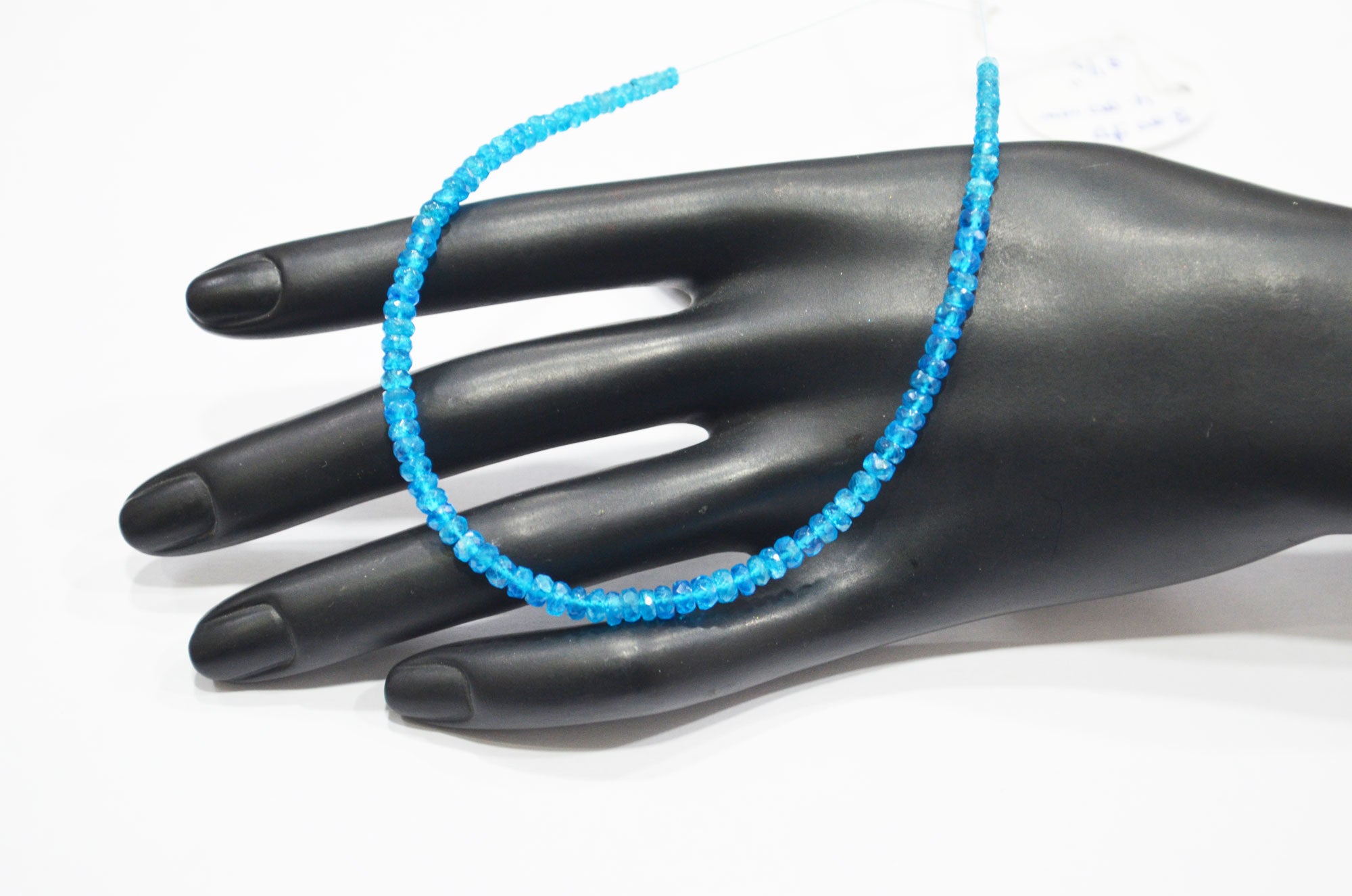 Neon Apatite Faceted Rondelle Shape Beads , 8.50 Inches , 3 - 4 mm , 32386