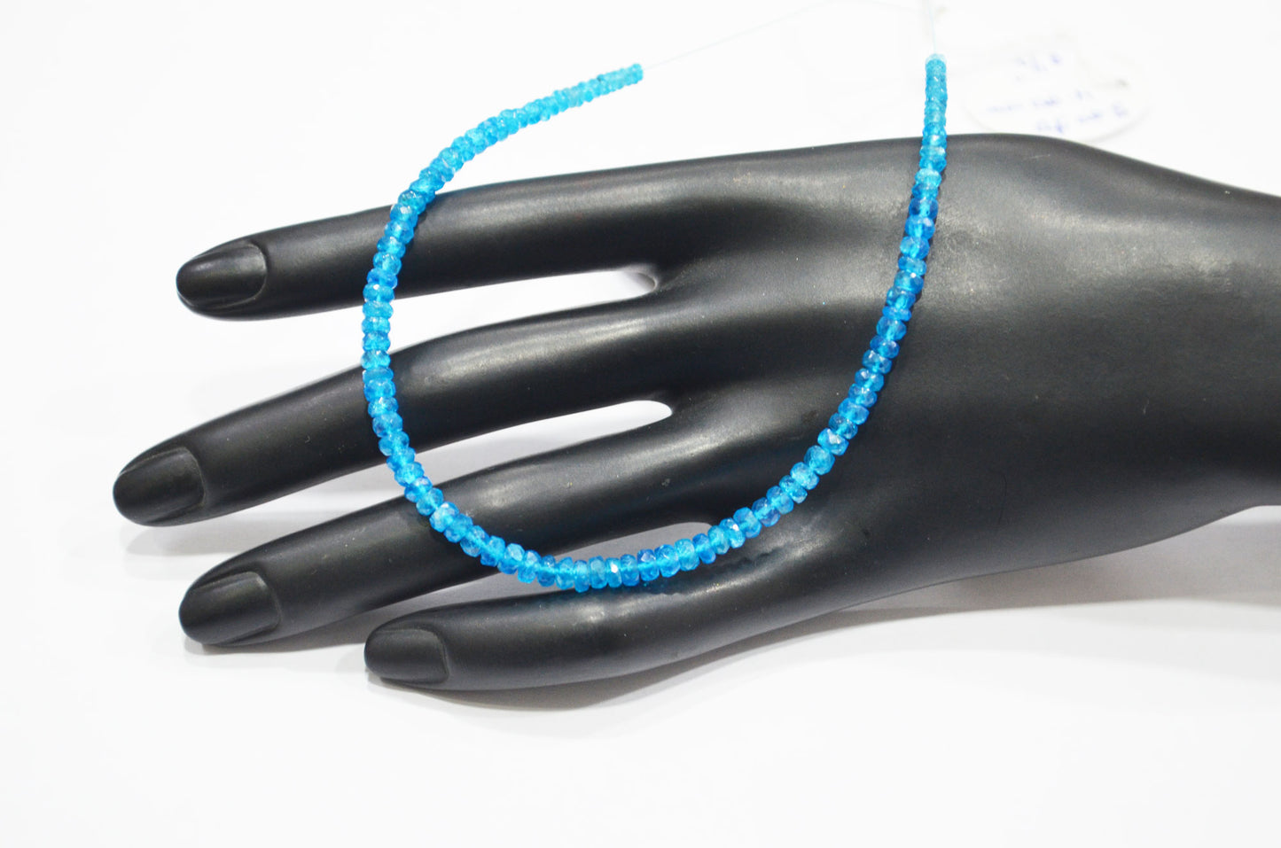 Neon Apatite Faceted Rondelle Shape Beads , 8.50 Inches , 3 - 4 mm , 32386