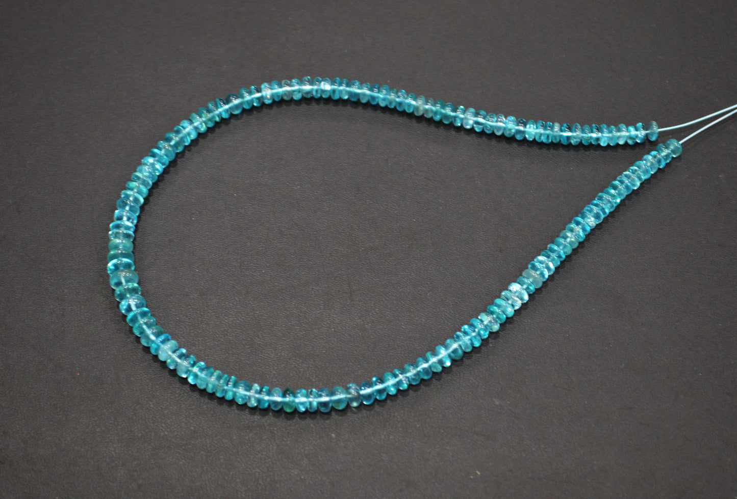 Sky Apatite Smooth Rondelle Shape Beads , 13 Inches , 4.50 - 6.50 mm , 32391
