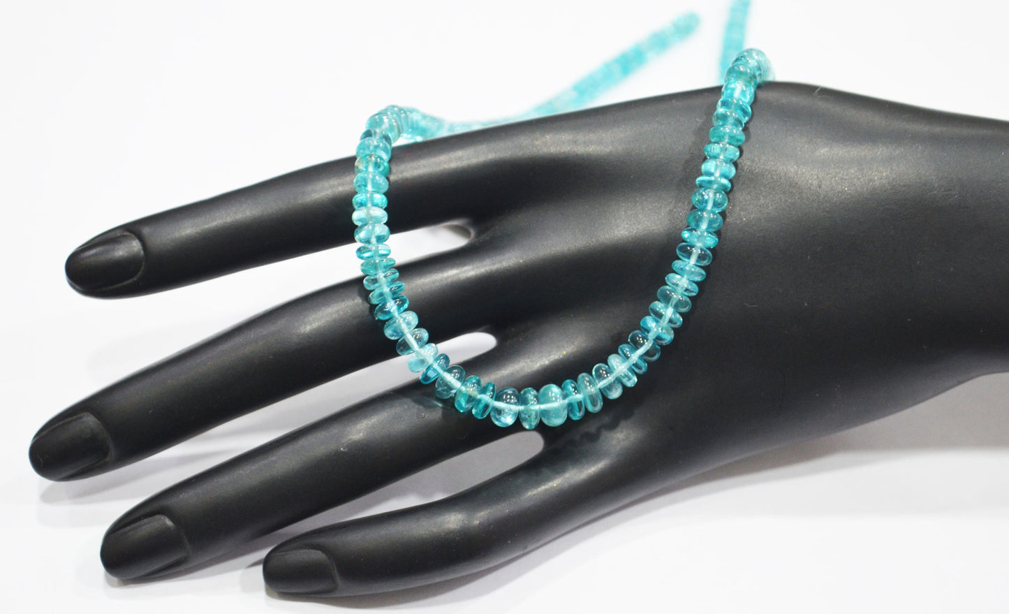 Sky Apatite Smooth Rondelle Shape Beads , 13 Inches , 4.50 - 6.50 mm , 32391