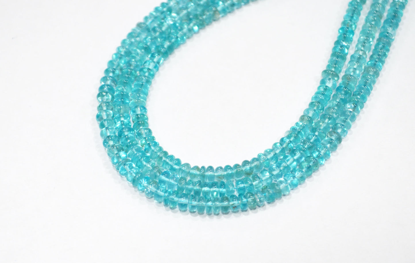Sky Apatite Smooth Rondelle Shape Beads , Sold By Strand , 13 Inches , 4 mm , 32393