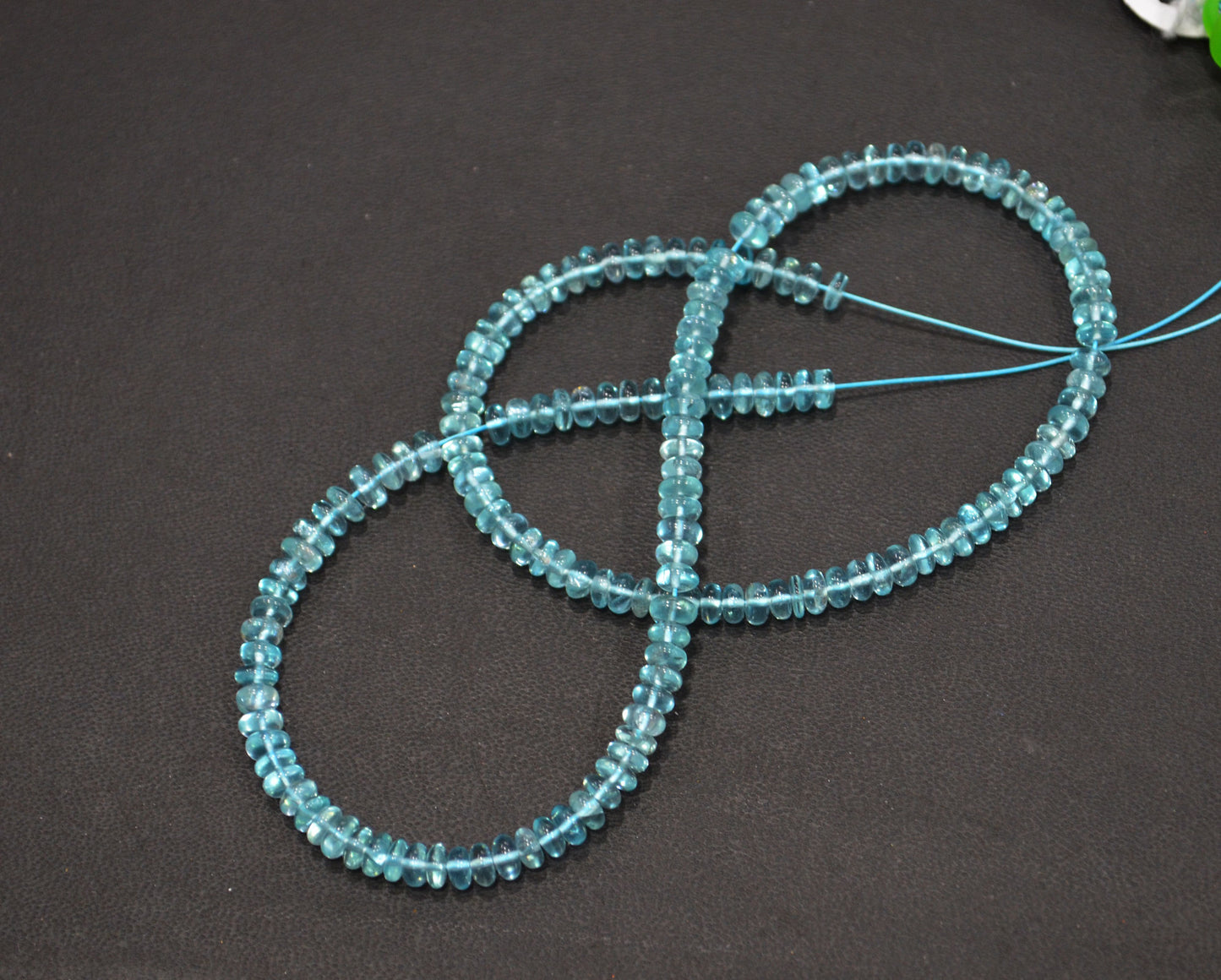 Sky Apatite Smooth Rondelle Shape Beads , Sold By Strand , 13 Inches , 4 mm , 32393