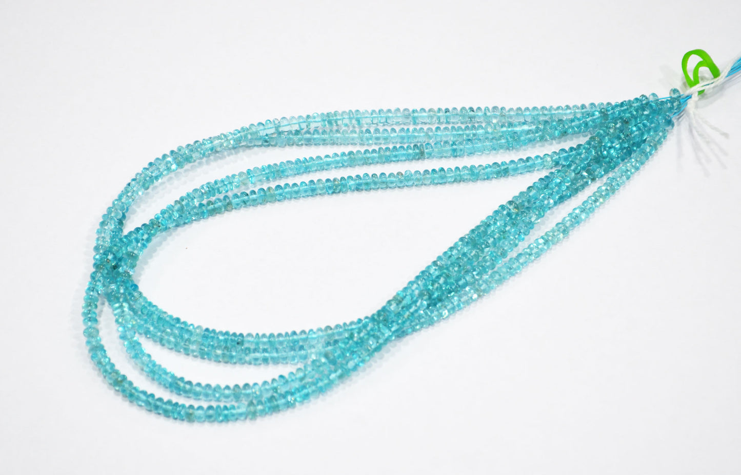 Sky Apatite Smooth Rondelle Shape Beads , Sold By Strand , 13 Inches , 4 mm , 32393