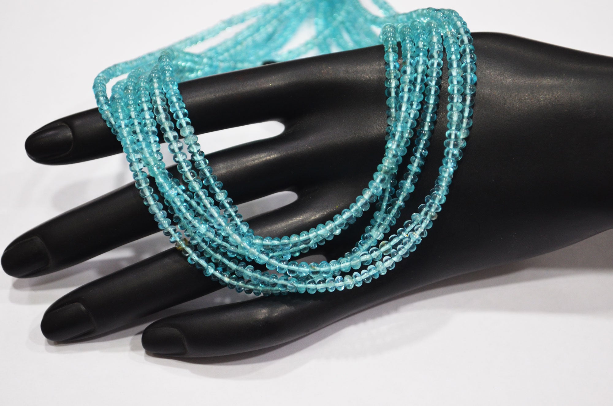 Sky Apatite Smooth Rondelle Shape Beads , Sold By Strand , 13 Inches , 3.50 mm , 32394